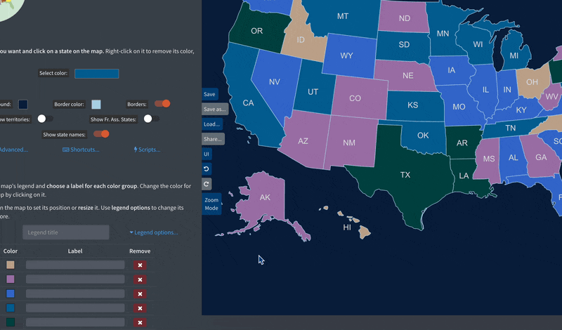 The recently updated custom color picker where you can switch between hex, HSL, and RGB color formats.