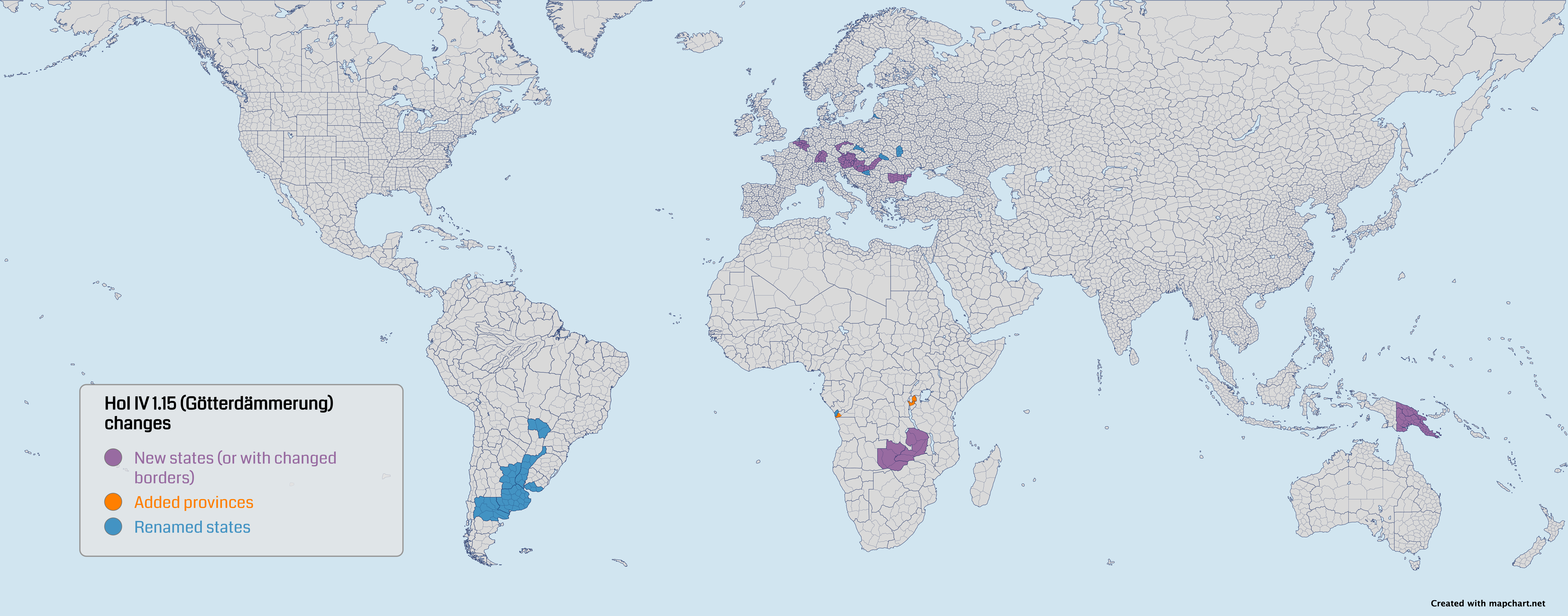 All the changes for the Hearts of Iron IV provinces map in version 1.15.